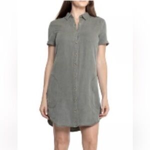 Lucky Brand Gray Chambray Mini Dress